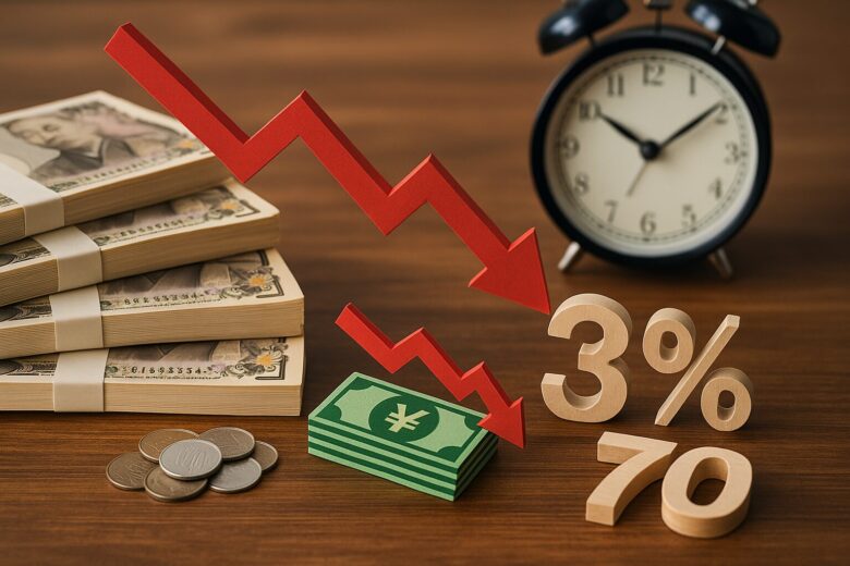 インフレ率3%時代の資産防衛｜現金だけで持つと10年で価値が26%減少