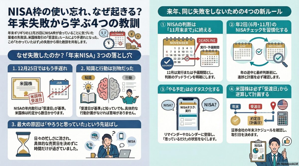 NISA枠が余っていたのに使えなかった話