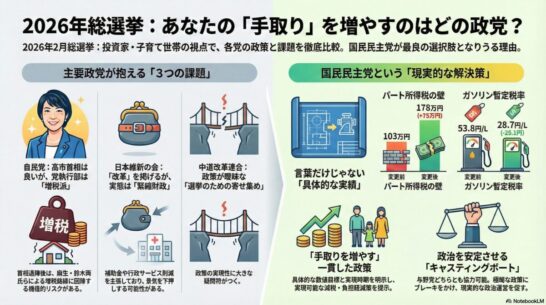 【2026年2月総選挙】国民民主党を推す理由 ー 各党の本音と建前を徹底解剖